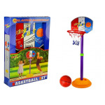 Basketbalový set s loptou 110 cm. fialovo-oranžový